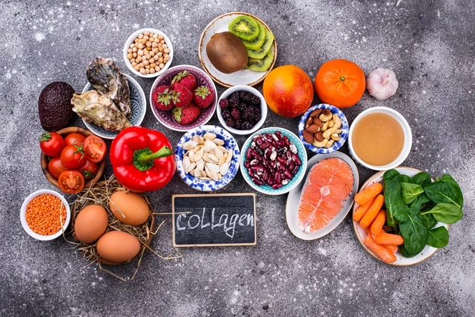You can help your body make more collagen by eating collagen-rich foods such as bone broth, egg whites and citrus foods.