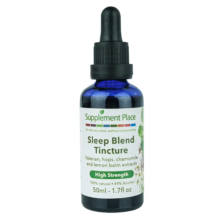 Sleep Tincture Blend. Valerian. hops, chamomile and lemon balm extract. High Strength, 49% alcohol. 50ml Bottle