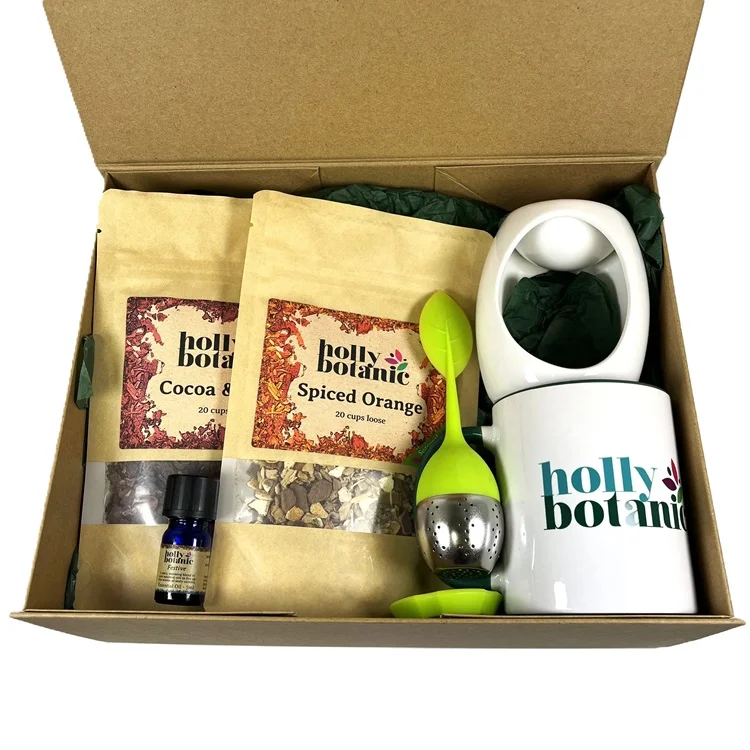 Fabulously festive gift box in a reusable, magnetic-close, cardboard gift box.